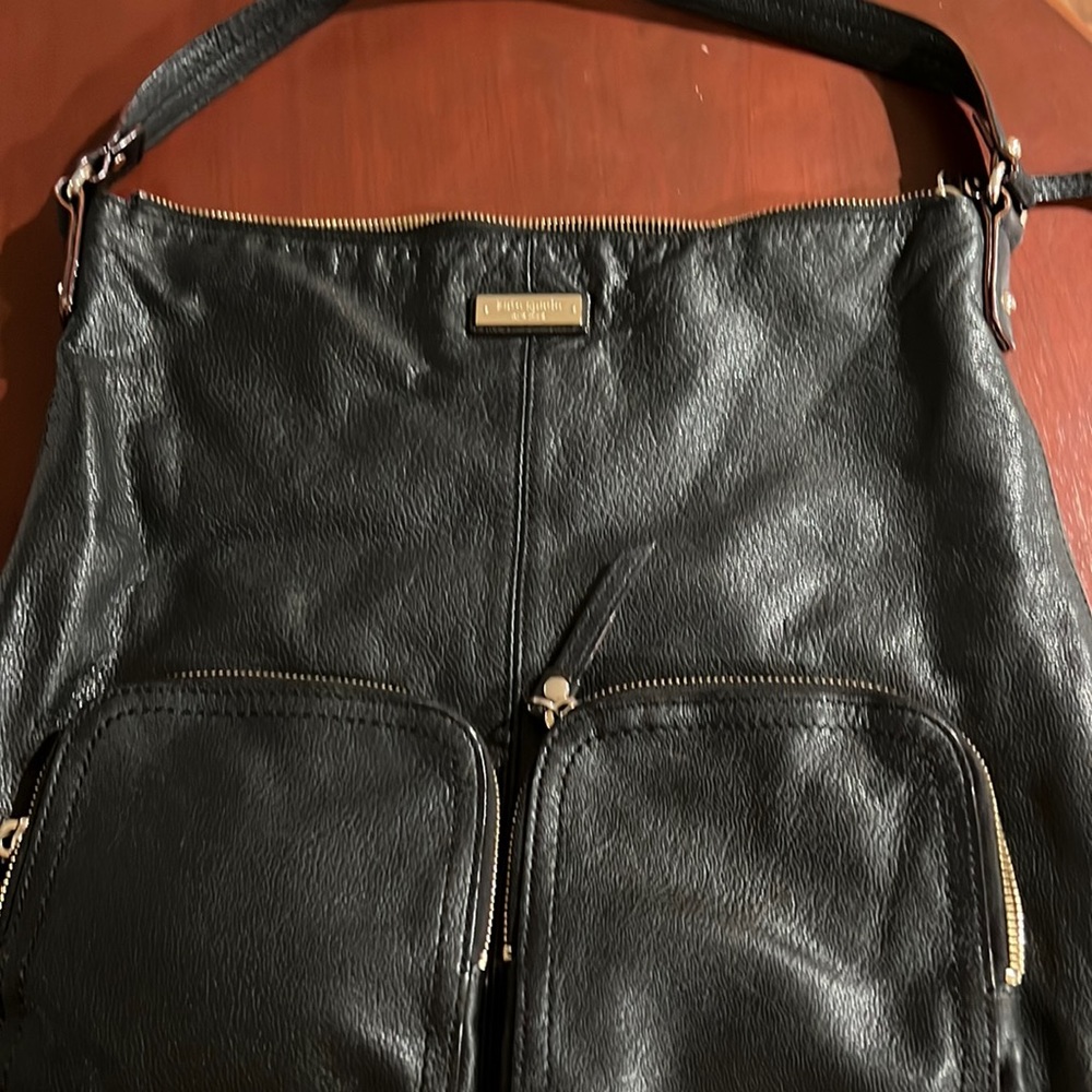 Large black leather Kate Spade purse.